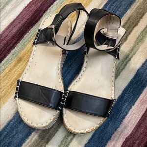 Abound Black Ankle-Strap Sandals with Cream Footbed